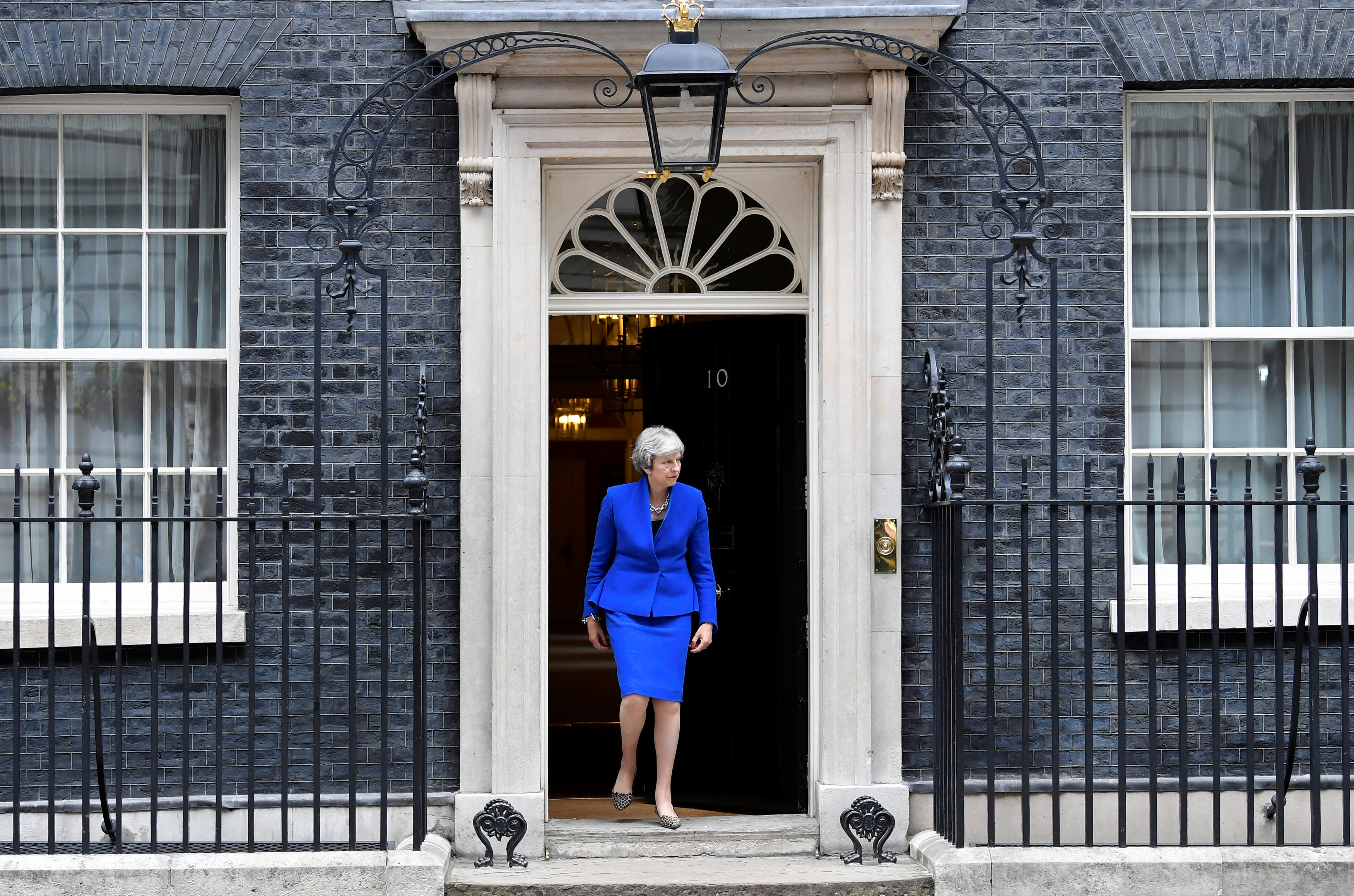 صورة أرشيفية لرئيسة الوزراء البريطانية تيريزا ماي. توبي ميلفيل/رويترز