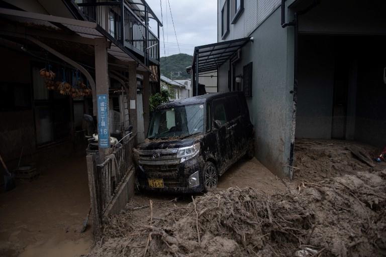 أضرار مادية بسبب الفيضانات في اليابان. 8 يوليو 2018. مارتن بيرو/ أ ف ب