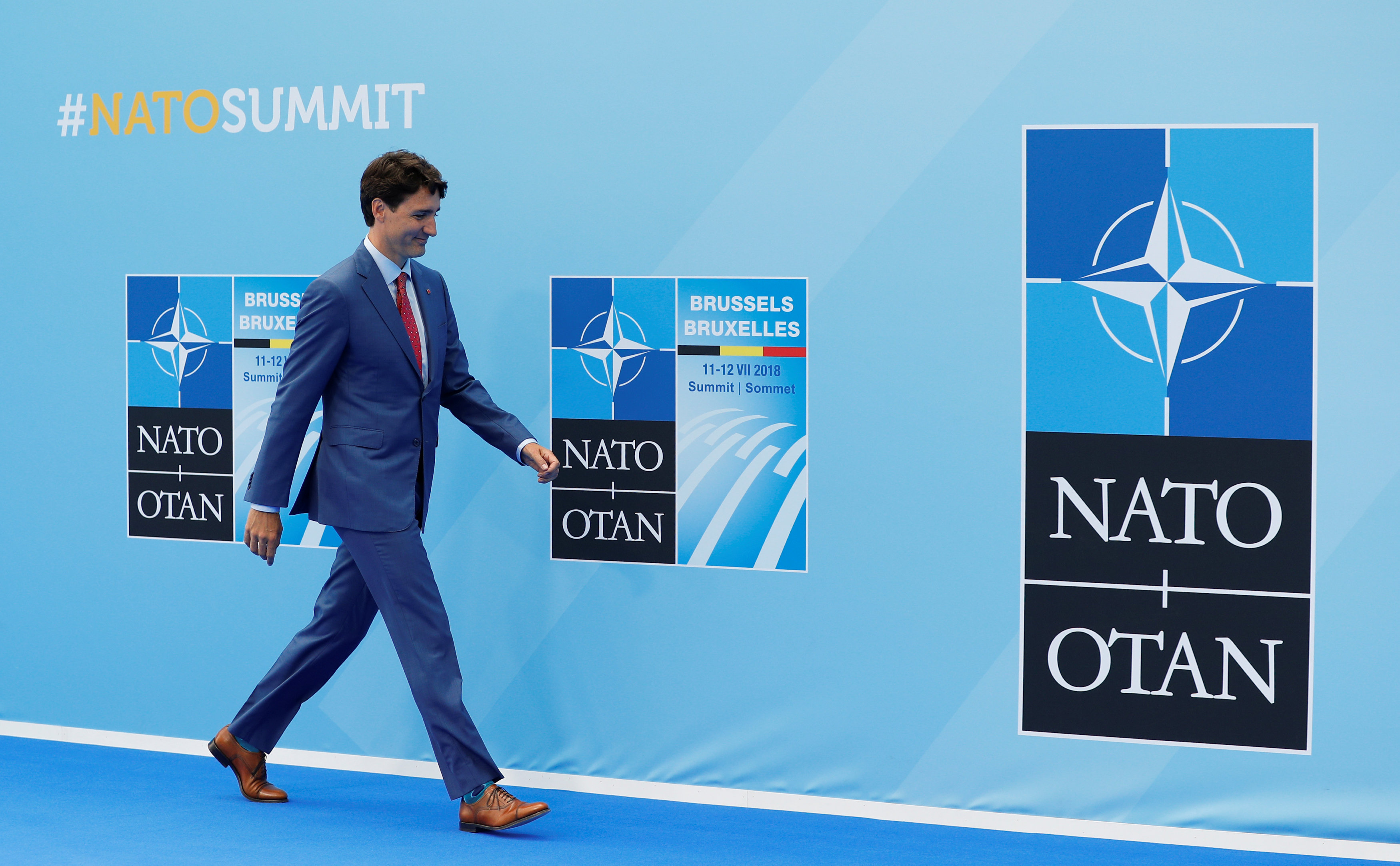 رئيس وزراء كندا جاستين ترودو خلال قمة حلف شمال الأطلسي 11 يوليو 2019. رويترز 