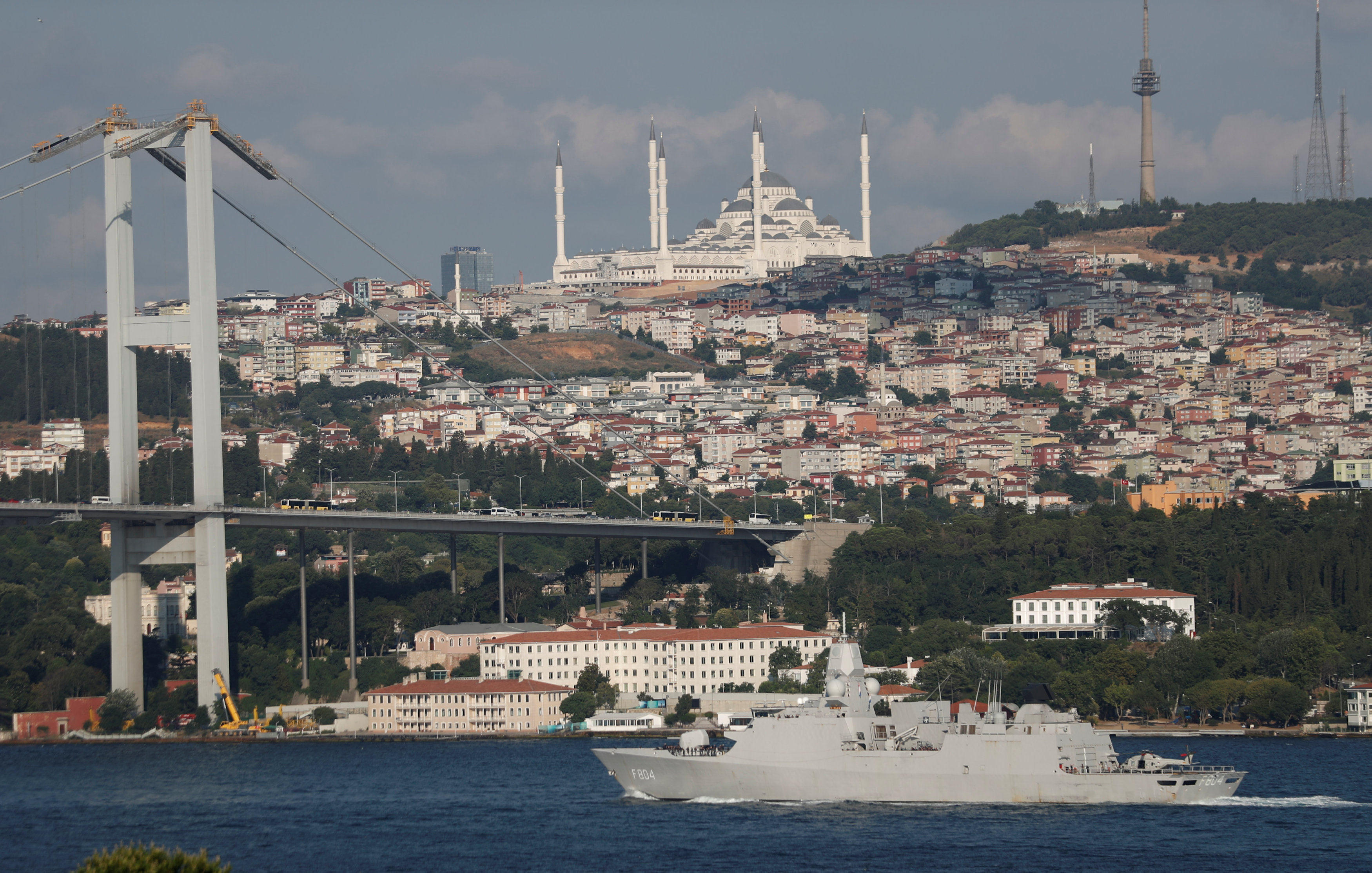 صورة لمضيق البسفور المطل على البحر الأسود، 12 يوليو 2018. رويترز 