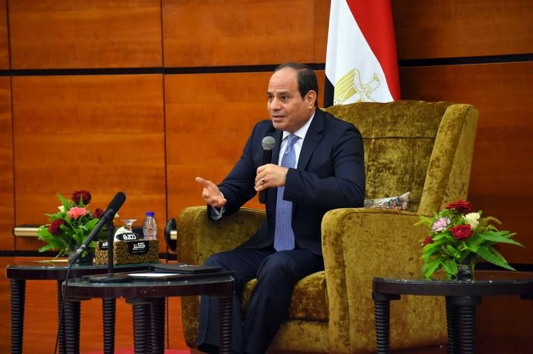 صورة أرشيفية للرئيس المصري عبدالفتاح السيسي خلال أحد اللقاءات. أ ف ب 