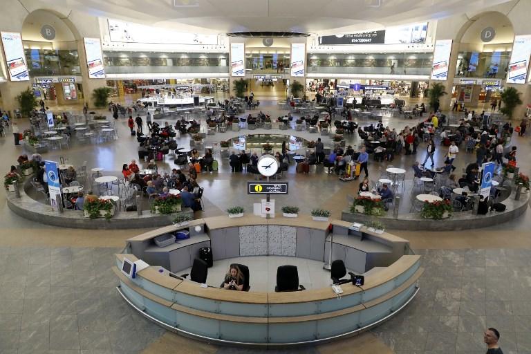 مطار بن غوريون الدولي في تل أبيب الذي تُحتجز بداخله الطالبة الأميركية، 22 مارس 2018. أ ف ب