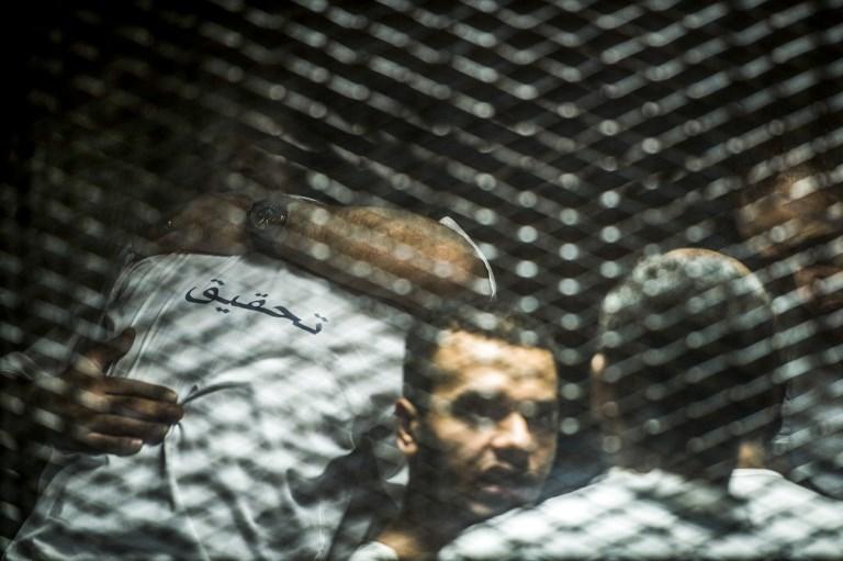 خلال إحدى المحاكمات الجماعية لأكثر من 700 شخص آخر بسبب العنف في 2013 القاهرة في 8 سبتمبر 2018. محمد الشاهد/ أ ف ب
