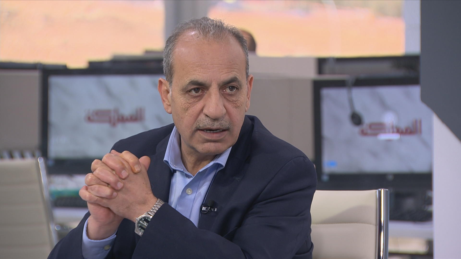 وزير الشؤون البلدية والنقل وليد المصري أثناء حديثه لقناة المملكة. (المملكة)