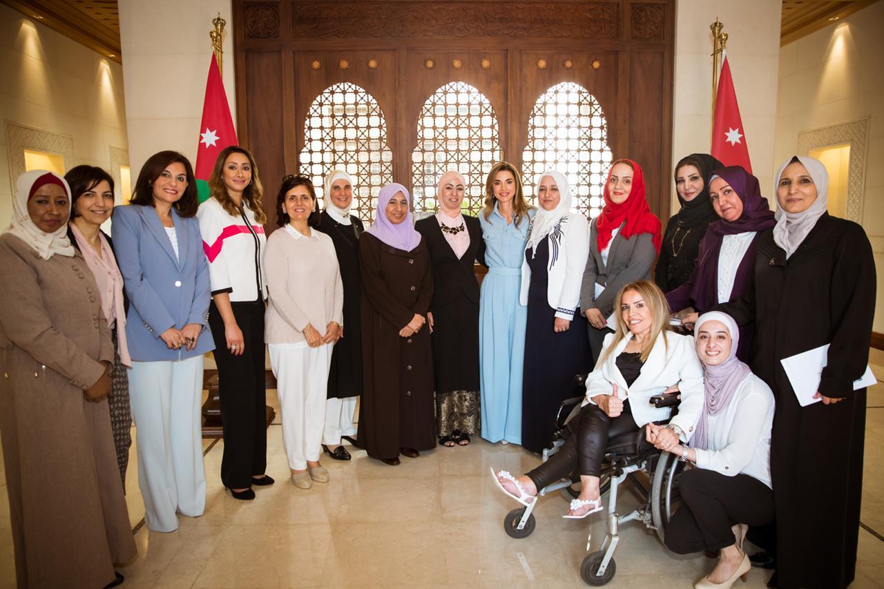 جانب من لقاء الملكة مع سيدات أردنيات. مكتب جلالة الملكة 