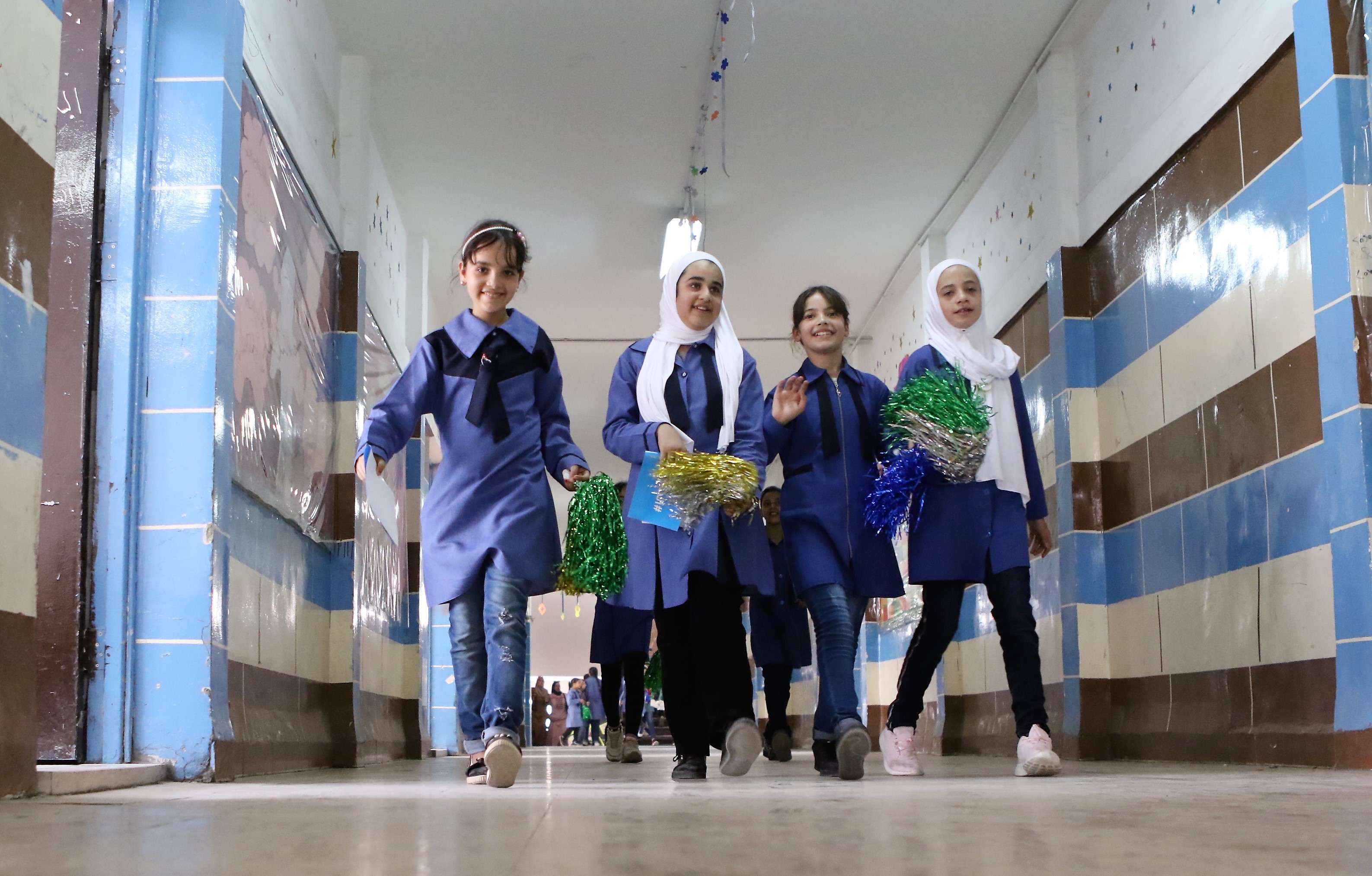 طالبات في المرحلة الأساسية في إحدى المدارس التابعة لأونروا في الأردن. صلاح ملكاوي/ المملكة 
