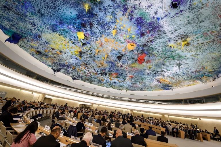 اجتماع لمجلس الأمم المتحدة لحقوق الإنسان في العاصمة السويسرية جنيف، 5 نوفمبر 2018. أ ف ب 