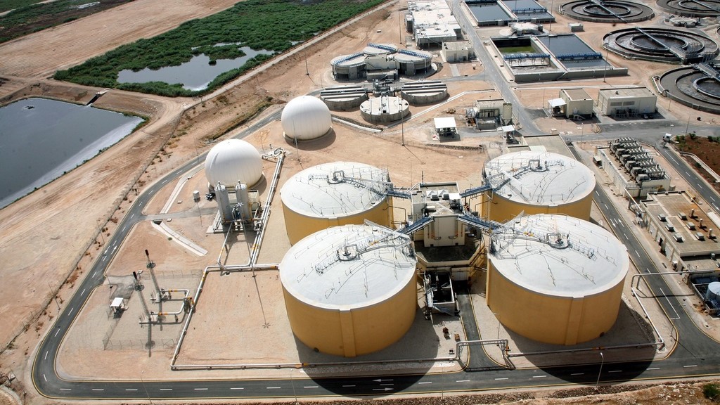 محطة الخربة السمرا لتنقية المياه العادمة في محافظة الزرقاء. (وزارة المياه والري)
