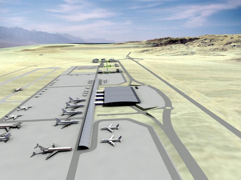 تصميم لمخطط مطار رامون قرب البحر الأحمر. (سلطة المطارات الإسرائيلية)