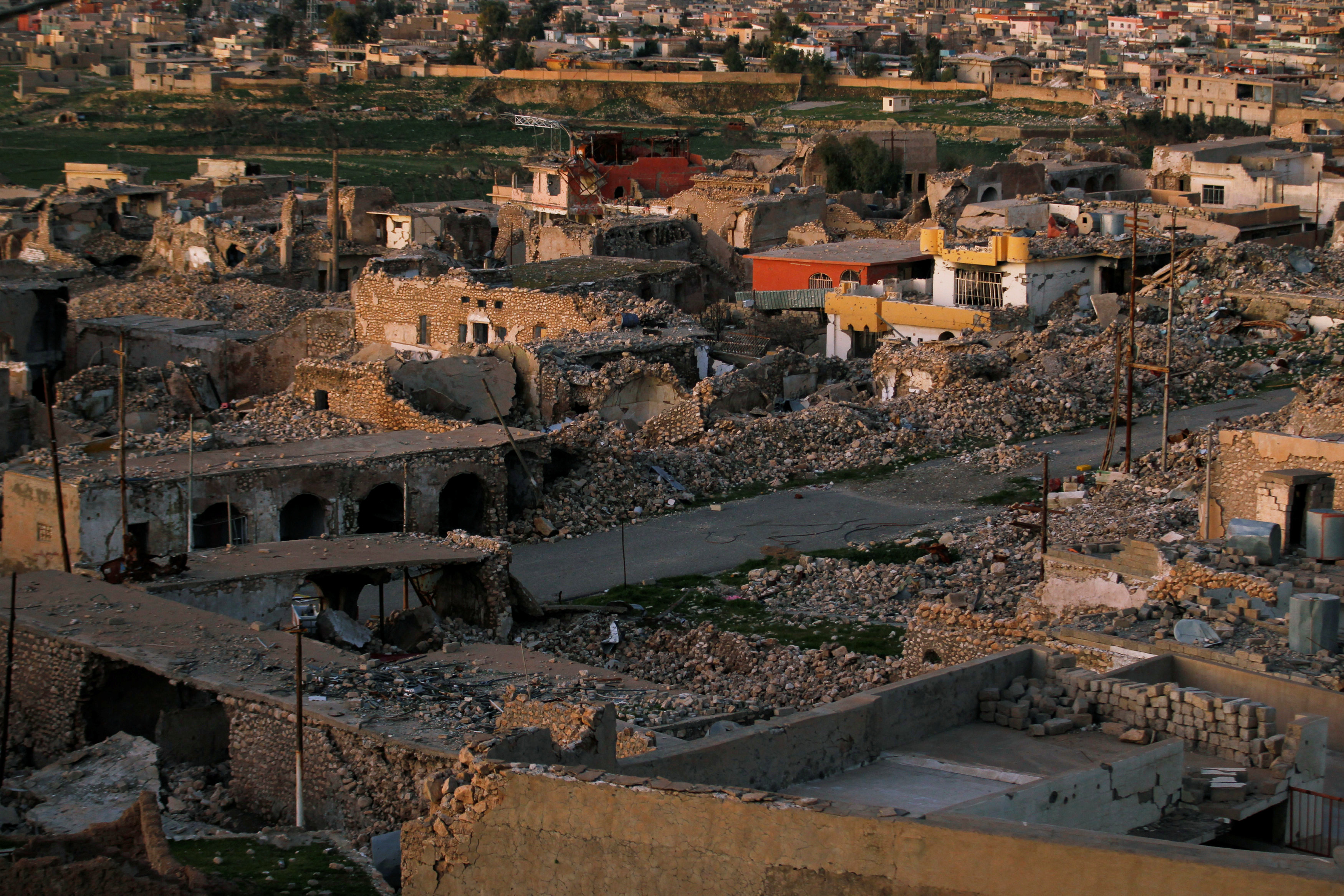 صورة لبيوت مدمرة في مدينة سنجار العراقية، 6 فبراير 2019. رويترز 