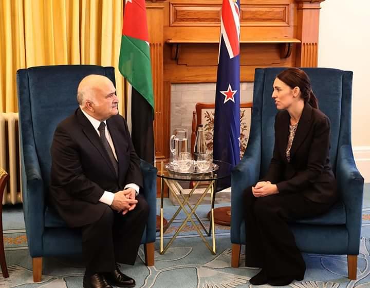 الأمير الحسن بن طلال ملتقياً رئيسة وزراء نيوزيلندا جاسيندا أرديرن في مقر الحكومة النيوزيلندية في العاصمة ويلينغتون، 21 مارس 2019. بترا