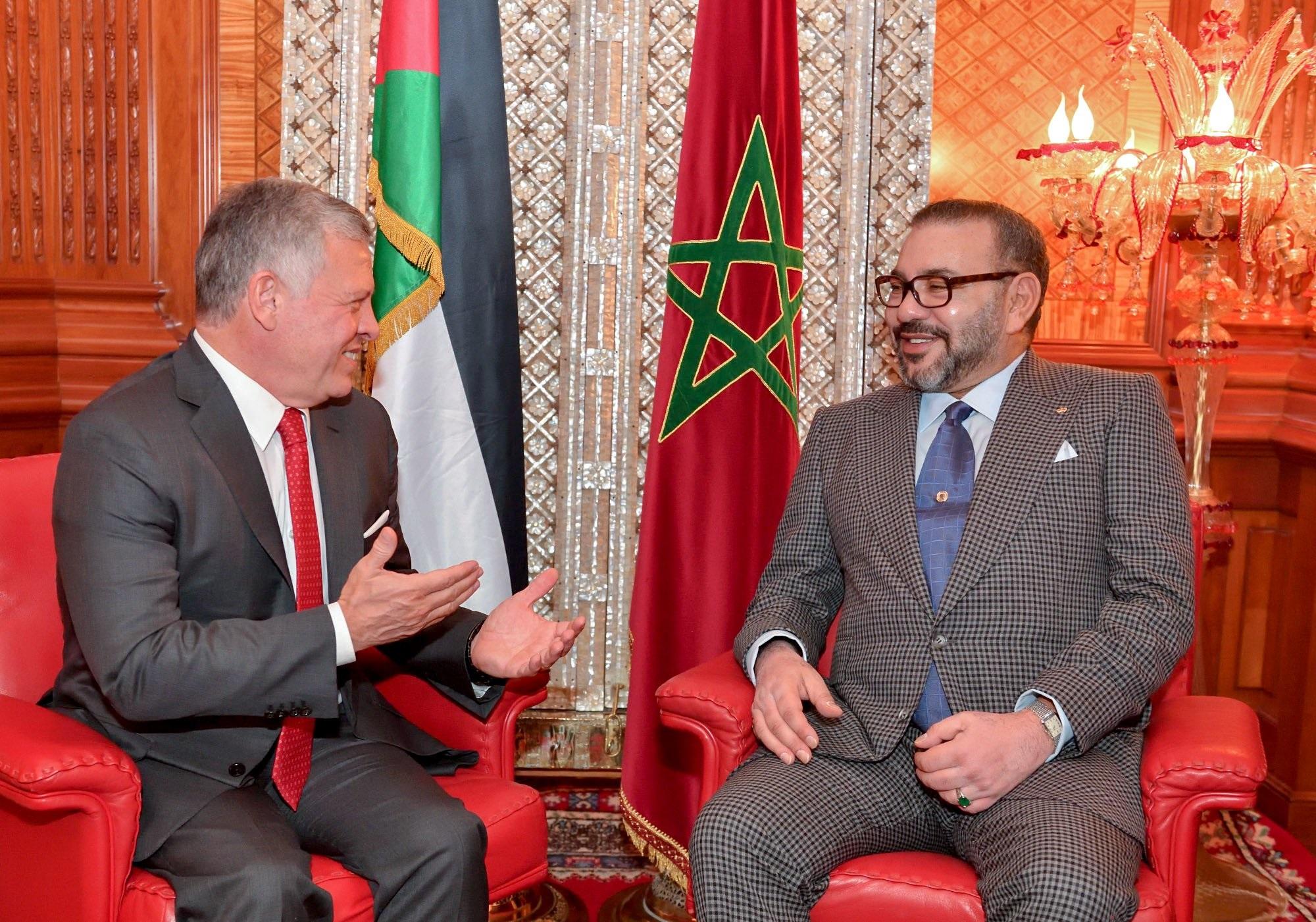 لقاء الملك عبد الله الثاني مع ملك المغرب محمد السادس، 28 مارس 2019. (الديوان الملكي الهاشمي)