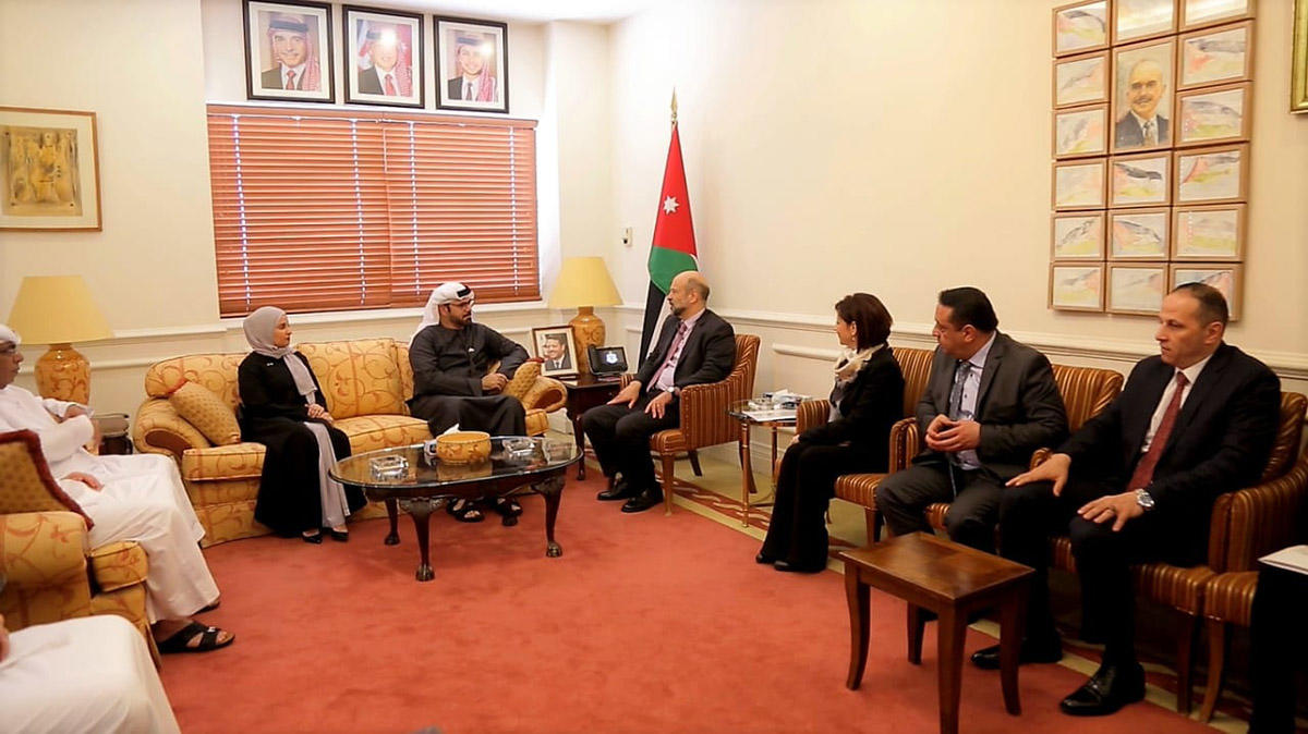 جانب من لقاء رئيس الوزراء عمر الرزاز بوفد إماراتي رسمي. بترا