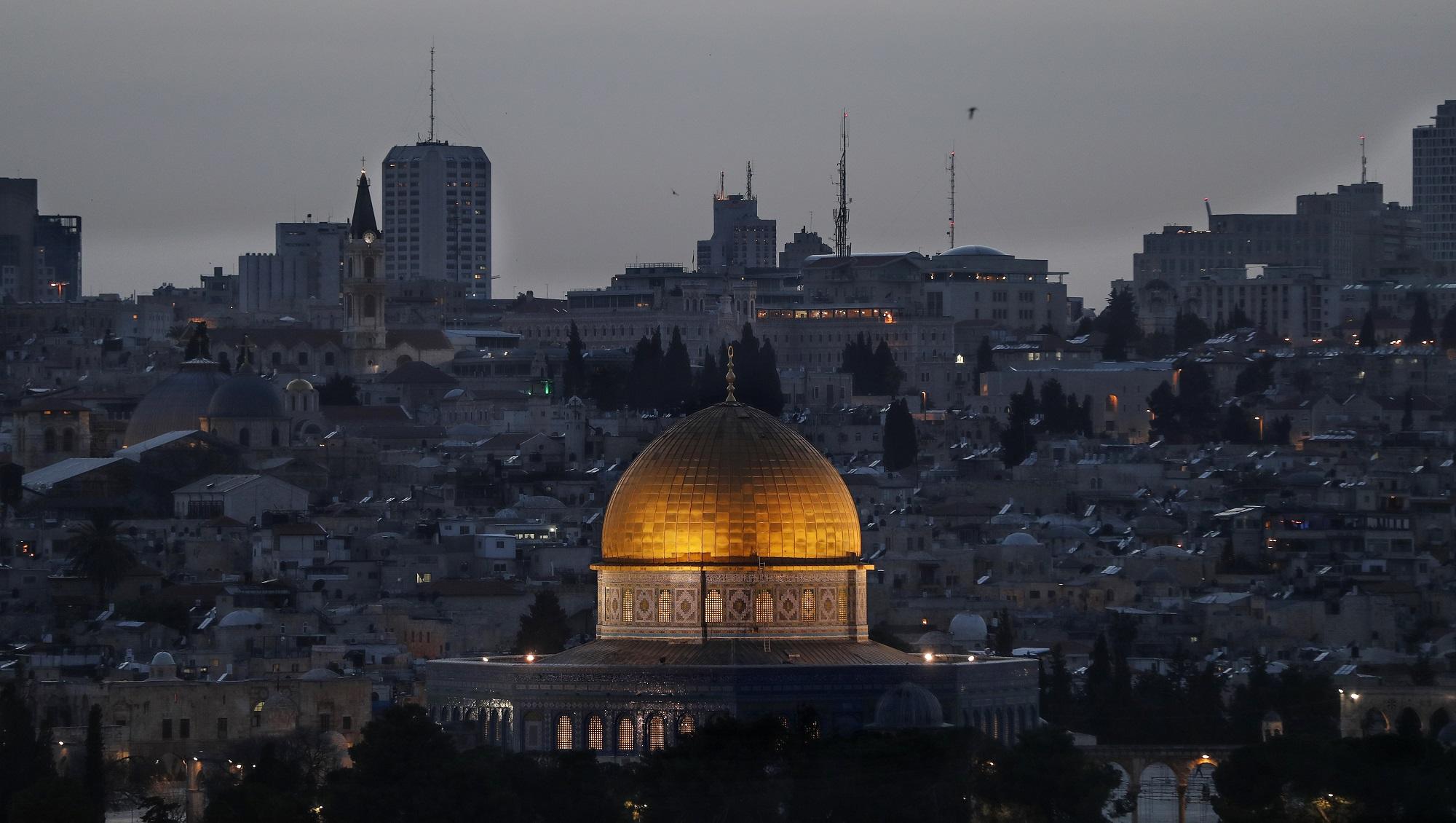 صورة أرشيفية لقبة الصخرة في المسجد الأقصى في القدس. أ ف ب 