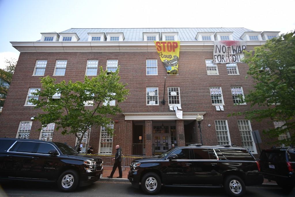 السفارة الفنزويلية في العاصمة الأميركية في واشنطن، 14 أيار/مايو 2018. ماندل نجان/ أ ف ب