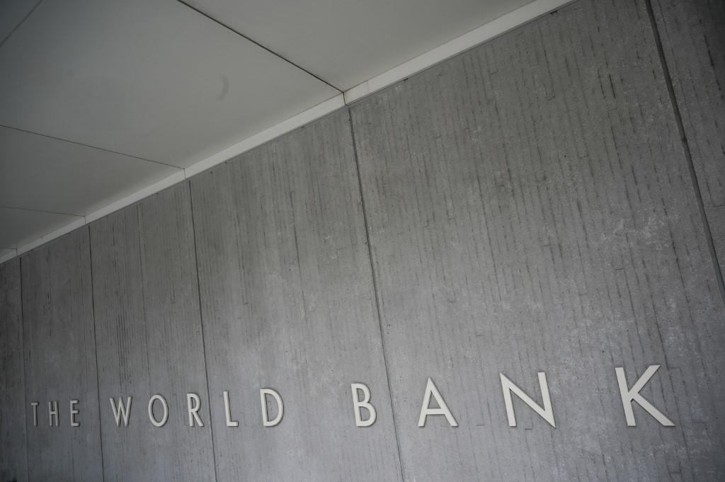 شعار مجموعة البنك الدولي. واشنطن، 17 يناير 2019. أ ف ب