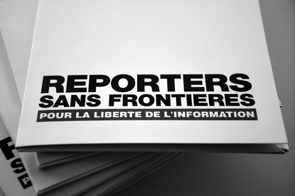 شعار منظمة "مراسلون بلا حدود". أ ف ب