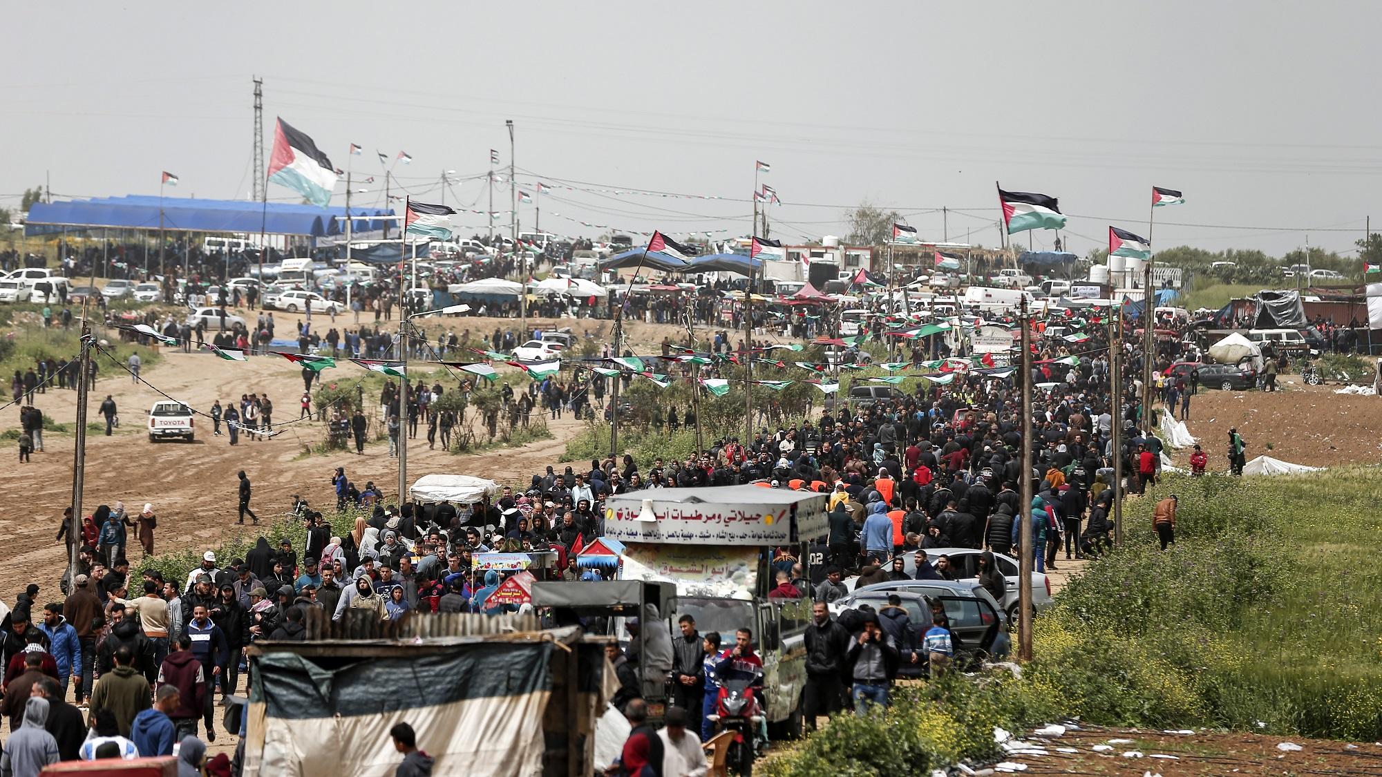 صورة أرشيفية لمسيرة فلسطينية في قطاع غزة. أ ف ب 