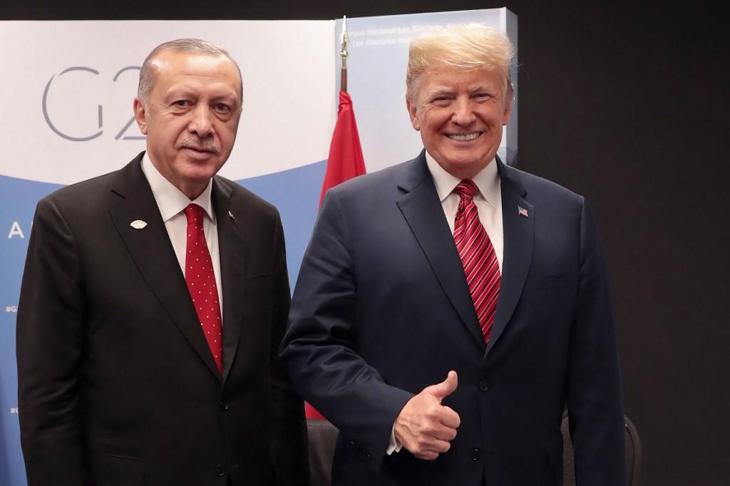 لقاء جمع الرئيس الأميركي دونالد ترامب مع الرئيس التركي رجب طيب أردوغان في قمة العشرين في الأرجنتين، 1 ديسمبر 2018. أ ف ب