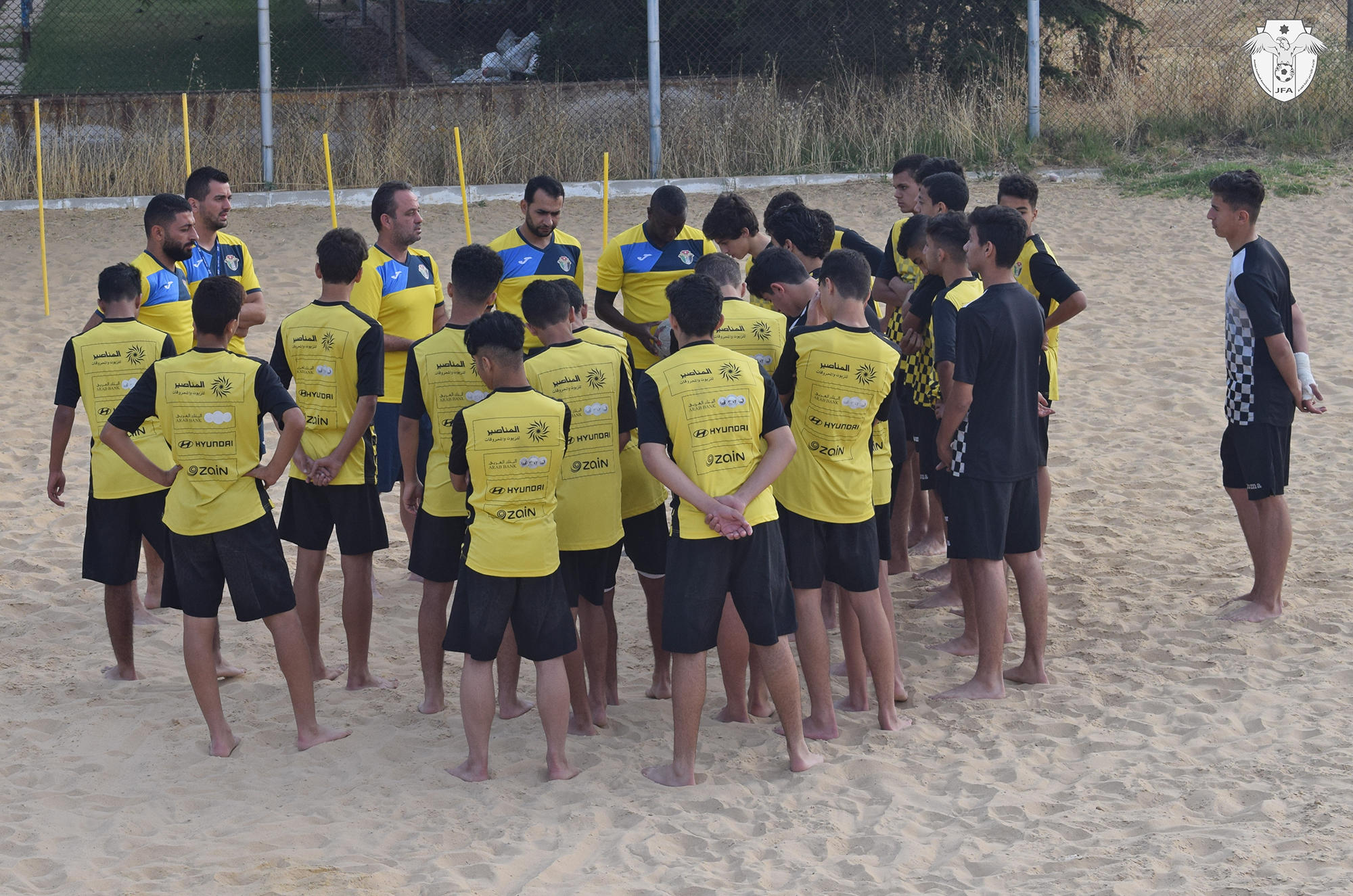 ناشئو منتخب الأردن لكرة القدم خلال تدريباتهم. الاتحاد الأردني لكرة القدم