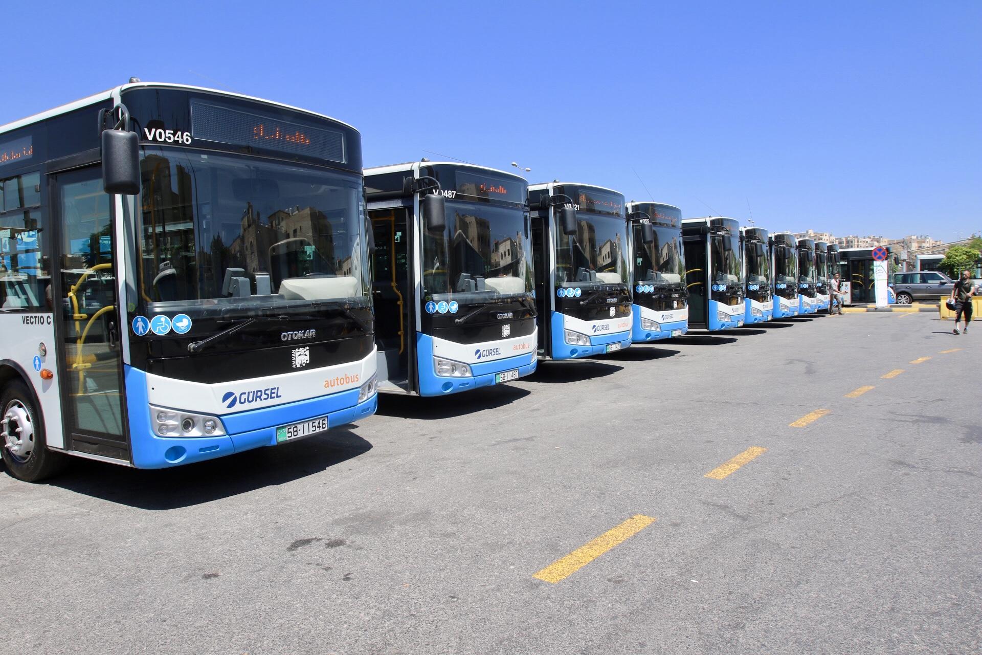 حافلات باص عمّان في مجمع الشمال قبل تشغيلها. صلاح ملكاوي/ المملكة