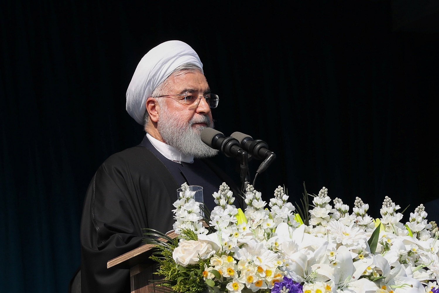 صورة أرشيفية للرئيس الإيراني حسن روحاني. رويترز 