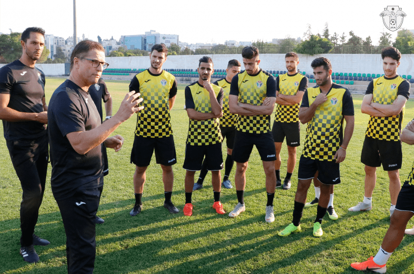 جانب من تدريبات المنتخب الوطني لكرة القدم. (الاتحاد الأردني لكرة القدم)