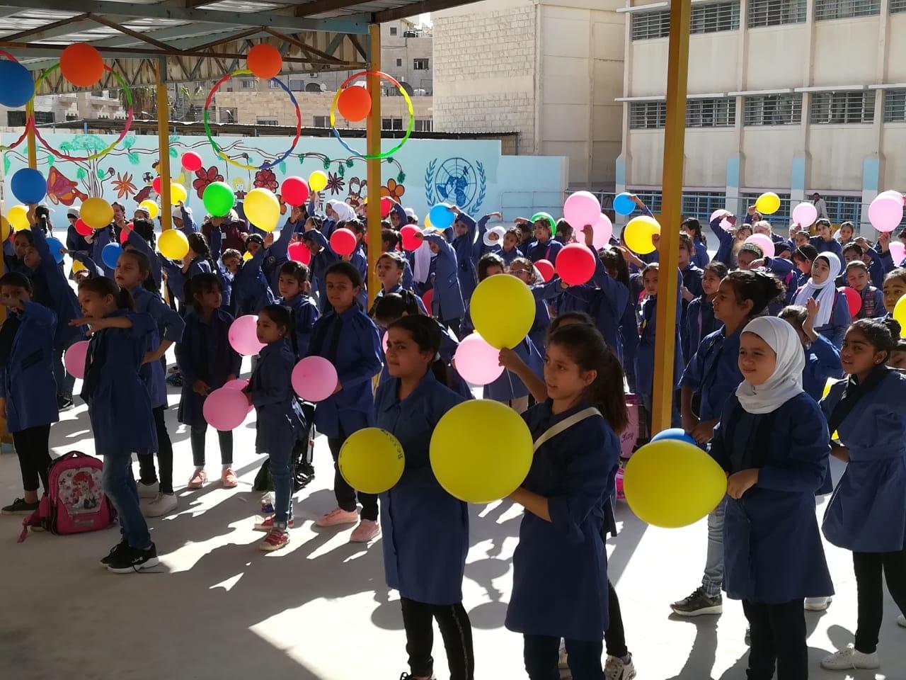 طالبات في مدرسة إناث النزهة الابتدائية، 1 أيلول/ سبتمبر 2019. (حسام العسال/ المملكة)