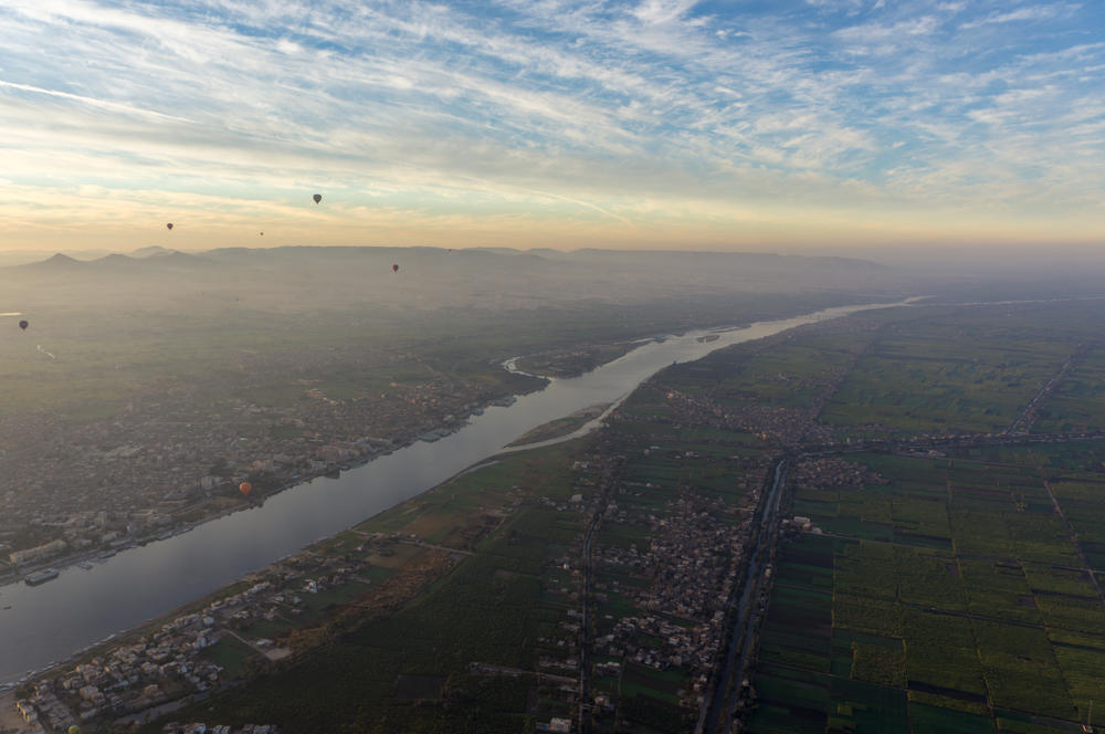 مجرى نهر النيل مرورا بالأقصر في مصر. (shutterstock)
