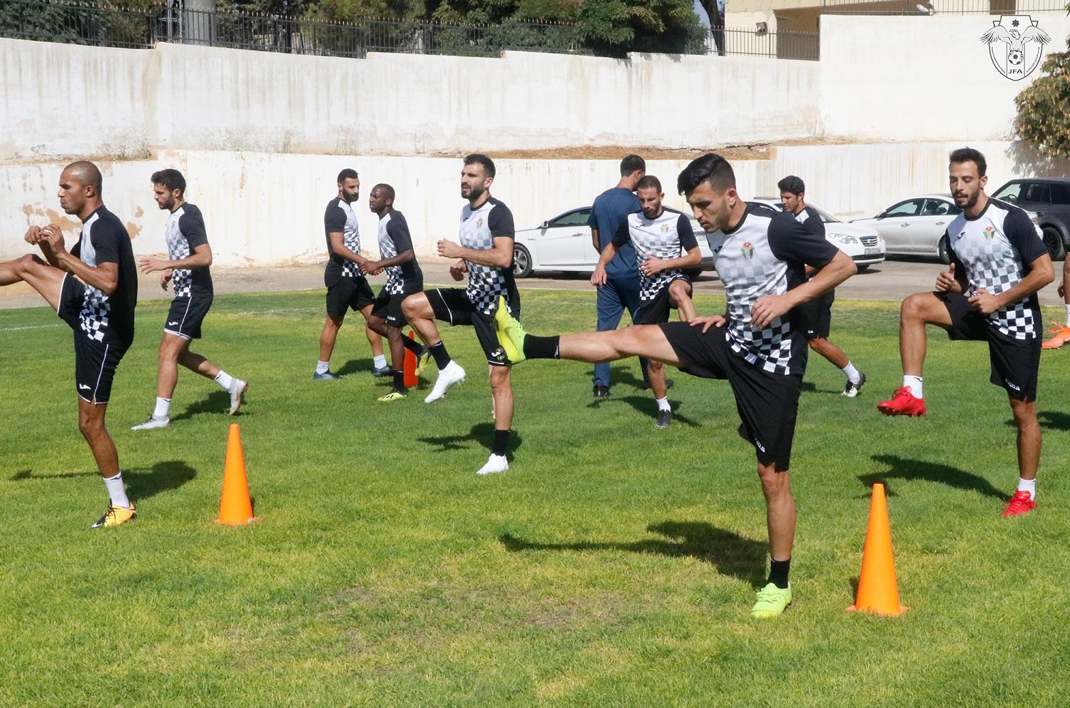 صورة أرشيفية لتدريبات المنتخب الوطني لكرة القدم. (الاتحاد الأردني لكرة القدم)