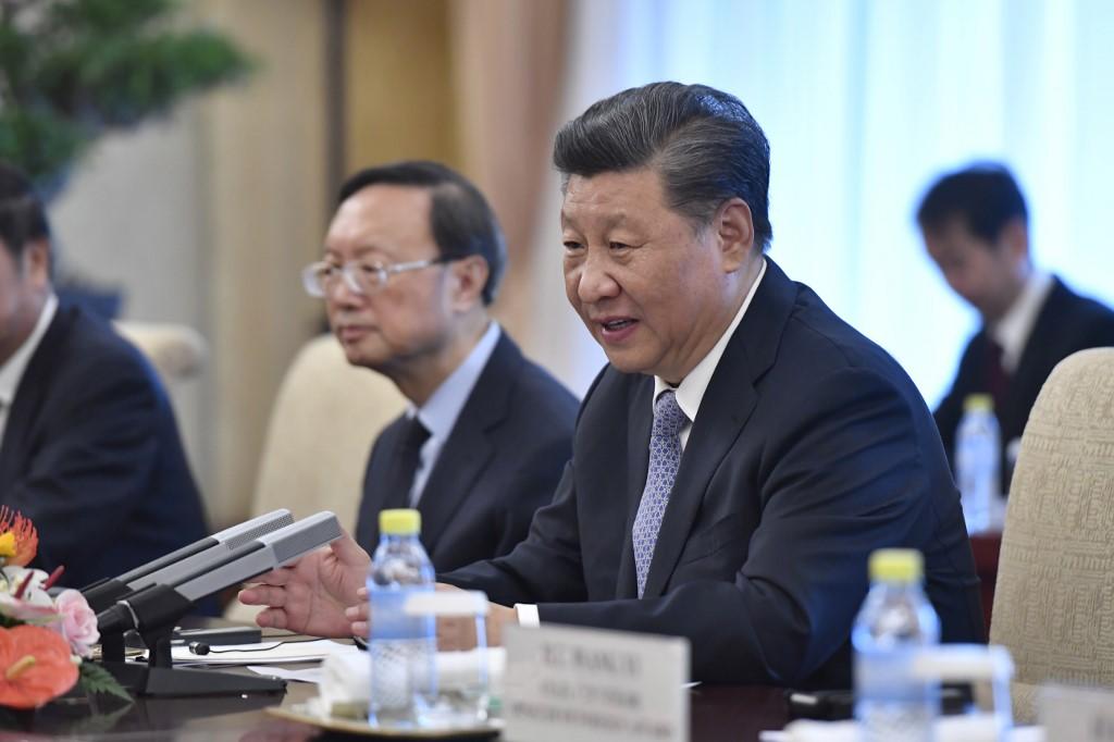 الرئيس الصيني شي جينبينغ في دار ضيافة الدولة في بكين .9 أكتوبر 2019. أ ف ب