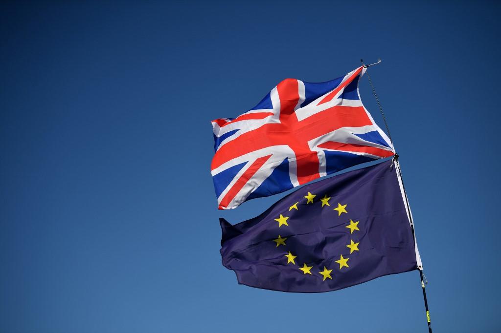 علم الاتحاد الأوروبي وبريطانيا. 21 سبتمبر 2019. أ ف ب