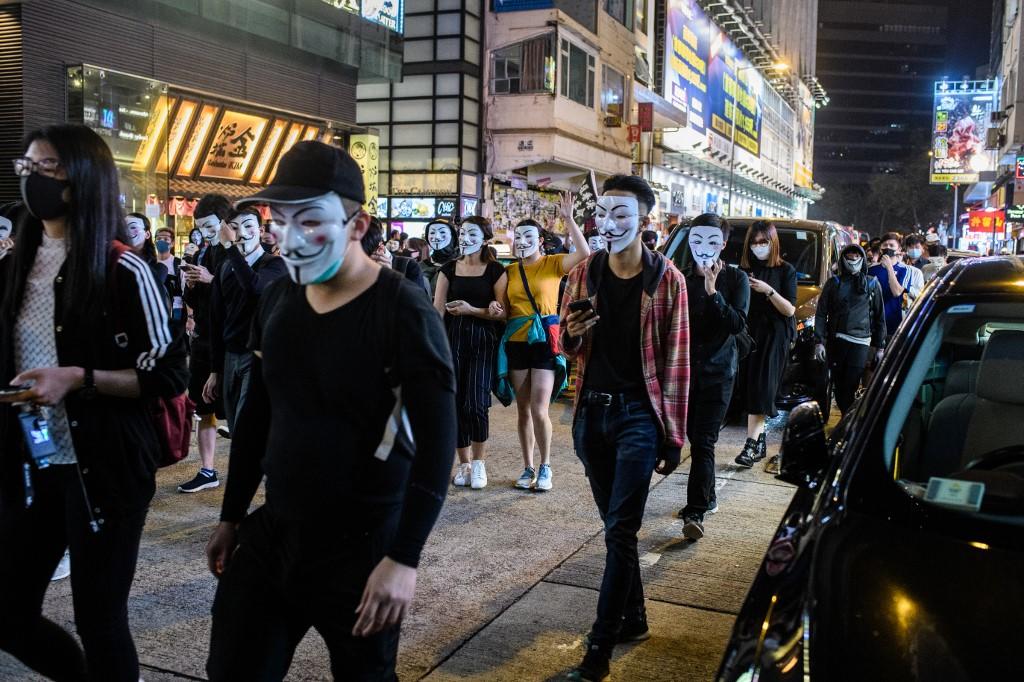 متظاهرون في هونغ كونغ. 5 نوفمبر 2019. أنتوني والاس / أ ف ب