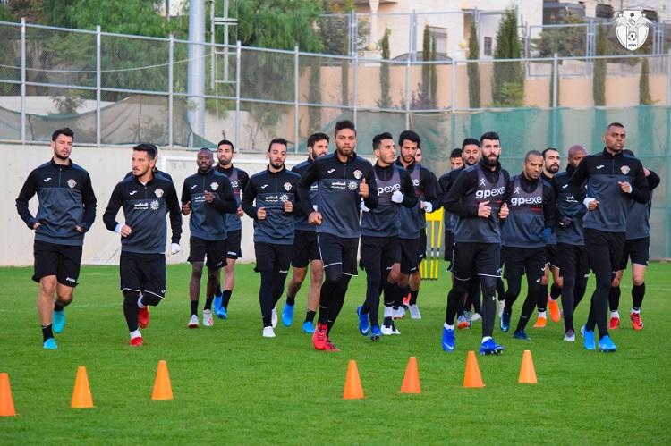 تدريبات المنتخب الوطني لكرة القدم استعدادا لمواجهة الصين تايبه في عمّان. (الاتحاد الأردني لكرة القدم)