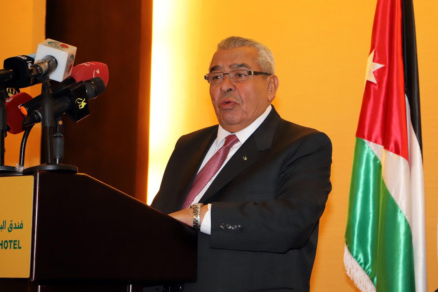  رئيس الوزراء الأسبق عبد الرؤوف الروابدة خلال رعايته حفل انطلاق المؤتمر. بترا