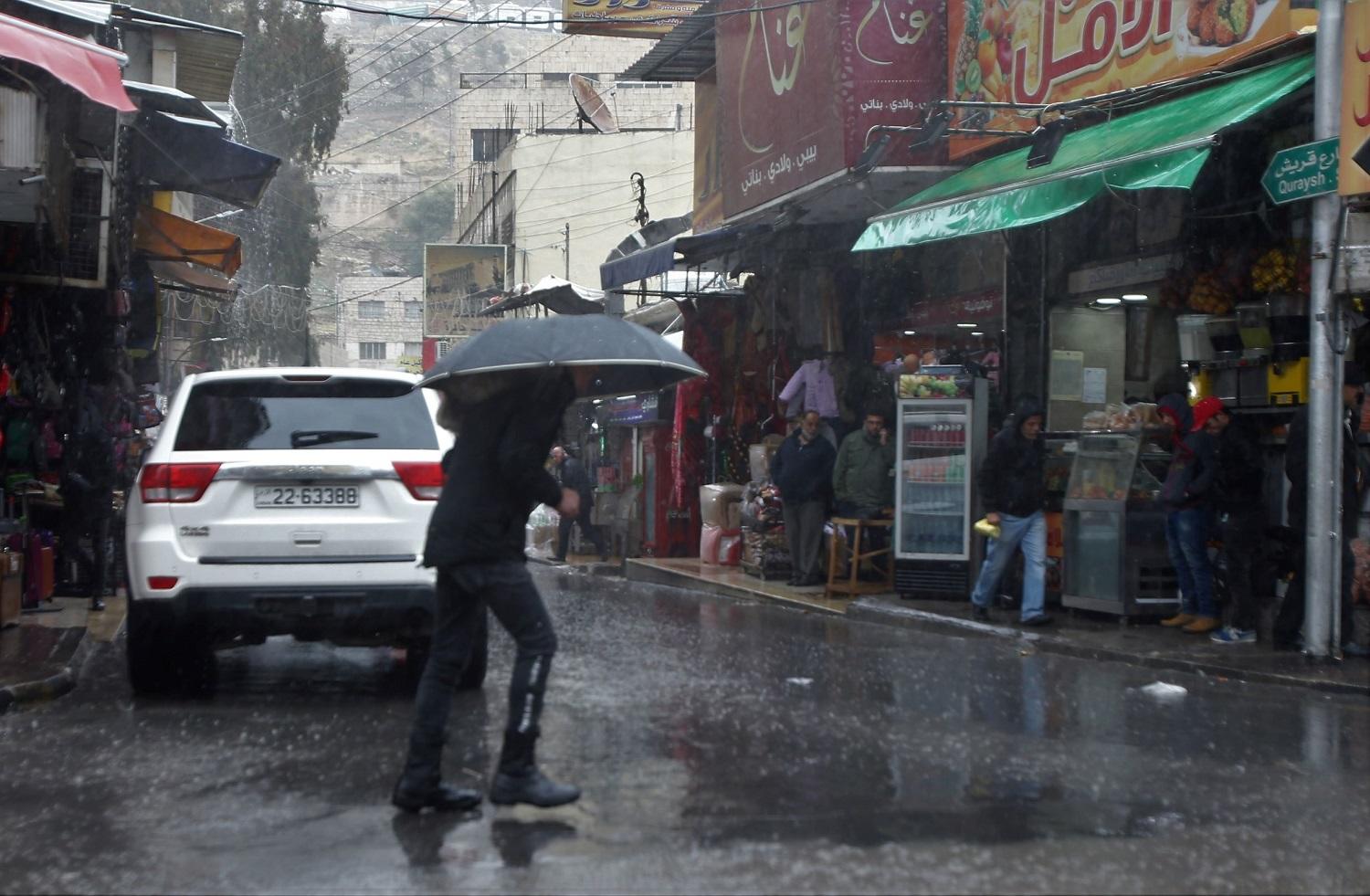 أمطار في منطقة وسط البلد في العاصمة عمان.26/12/2019 .(صلاح ملكاوي/ المملكة)