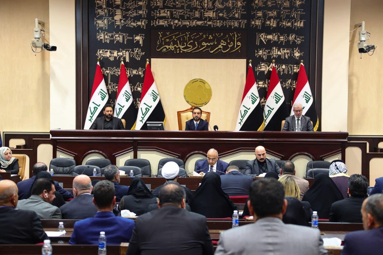 جانب من جلسة مجلس النواب العراقي للتوصيت على انهاء وجود القوات الأجنبية في العراق. 5 كانون الثاني/يناير 2020. (أ ف ب)