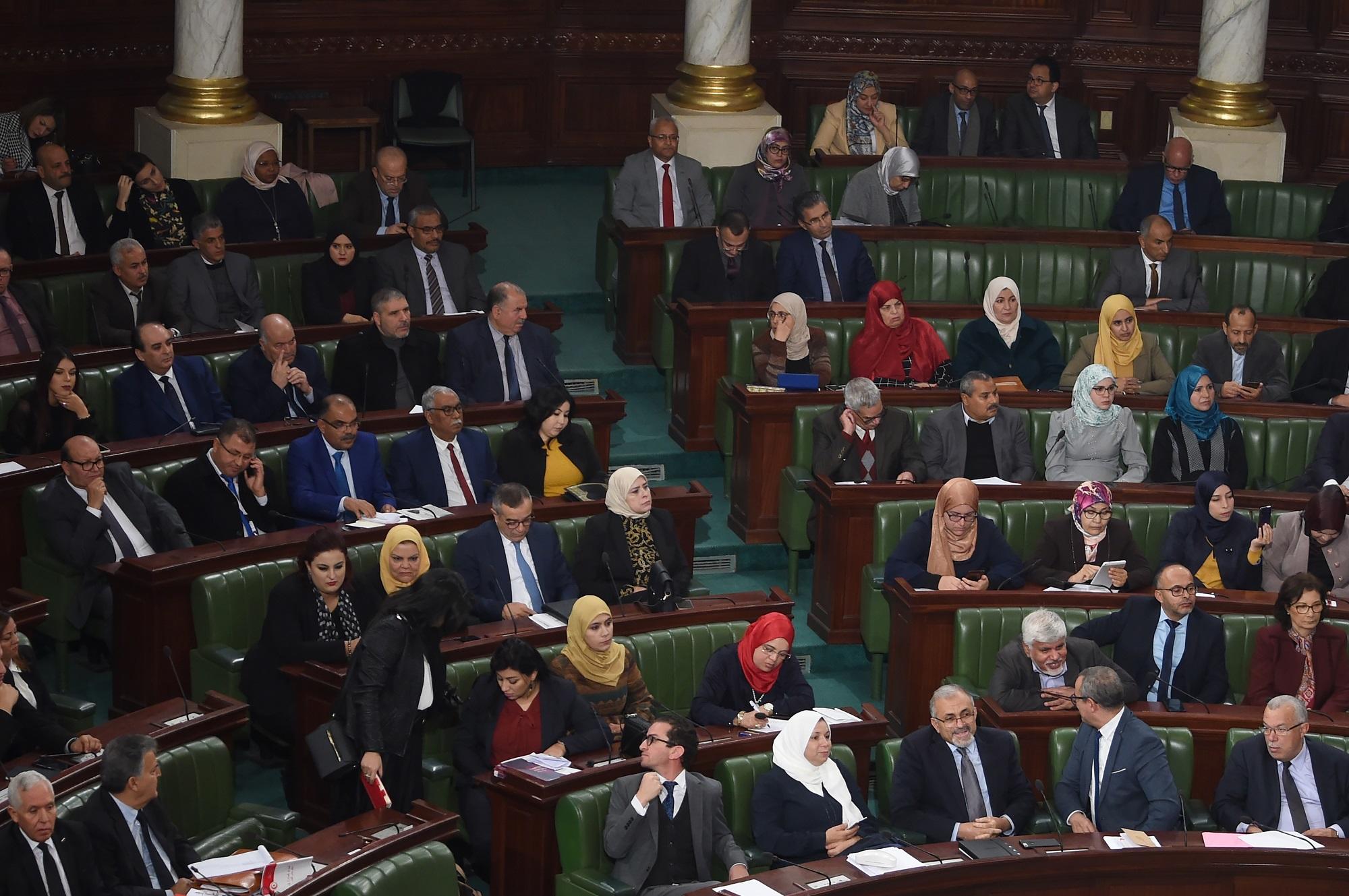 منظر عام من داخل البرلمان التونسي. (أ ف ب)