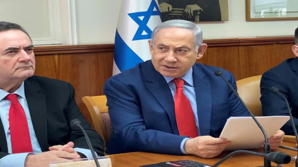 رئيس الوزراء الإسرائيلي بنيامين نتنياهو خلال اجتماع حكومته الأسبوعي في مكتبه. 26 كانون الثاني/ يناير 2020. (ديدي حايون / أ ف ب)