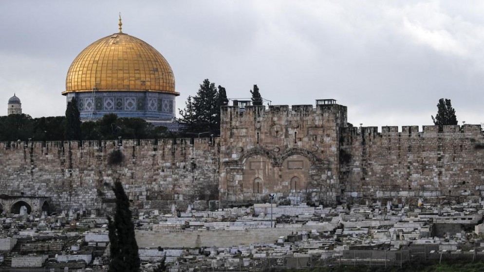 قبة الصخرة في المسجد الأقصى في القدس المحتلة. 24 كانون أول/ يناير 2020. (أحمد الغرابلي / أ ف ب)