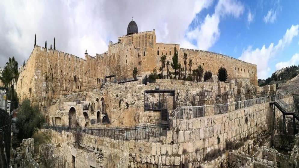 الحائط الجنوبي للمسجد الأقصى في مدينة القدس القديمة المحتلة. (وزارة الأوقاف)