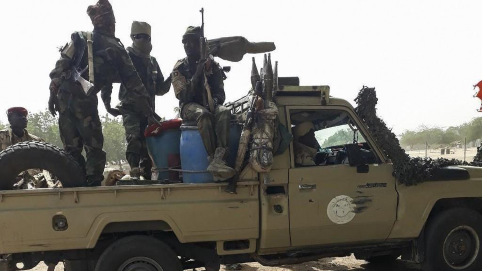  جنود من الجيش التشادي بعد عودتهم من مهمة استمرت عدة أشهر في قتال بوكو حرام في نيجيريا.03/01/2020. (أ ف ب)