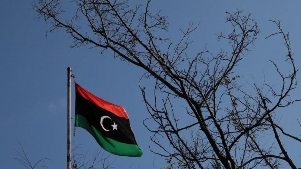 علم ليبيا. (أ ف ب)