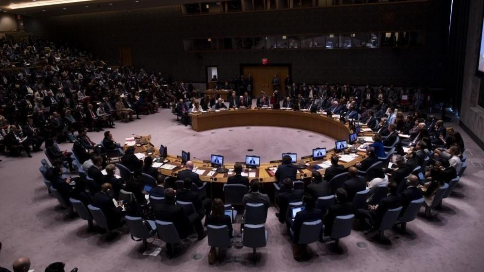 جلسة لمجلس الأمن الدولي، 10 نيسان/أبريل 2019. (أ ف ب)
