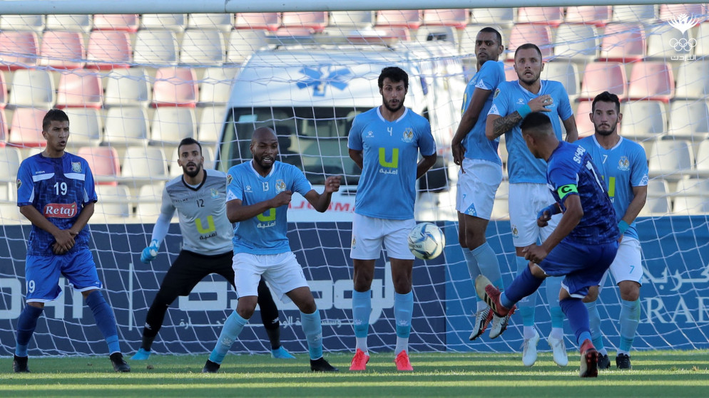 لقاء نادي سحاب مع الفيصلي ضمن مباريات الجولة الرابعة من دوري المحترفين لكرة القدم. (اللجنة الأولمبية الأردنية)