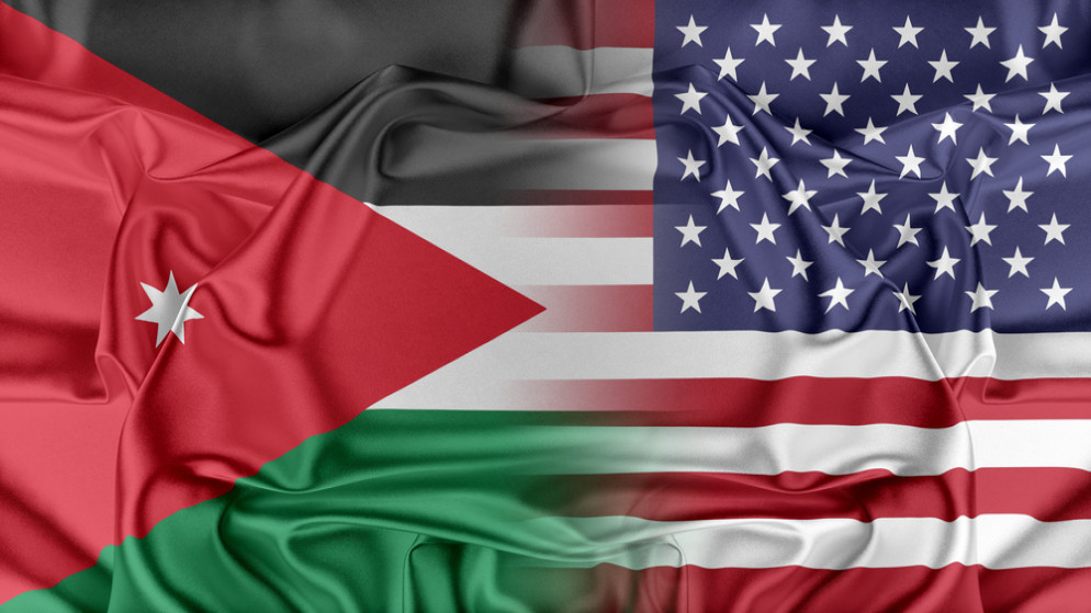 علم الأردن والولايات المتحدة الأميركية. (shutterstock)