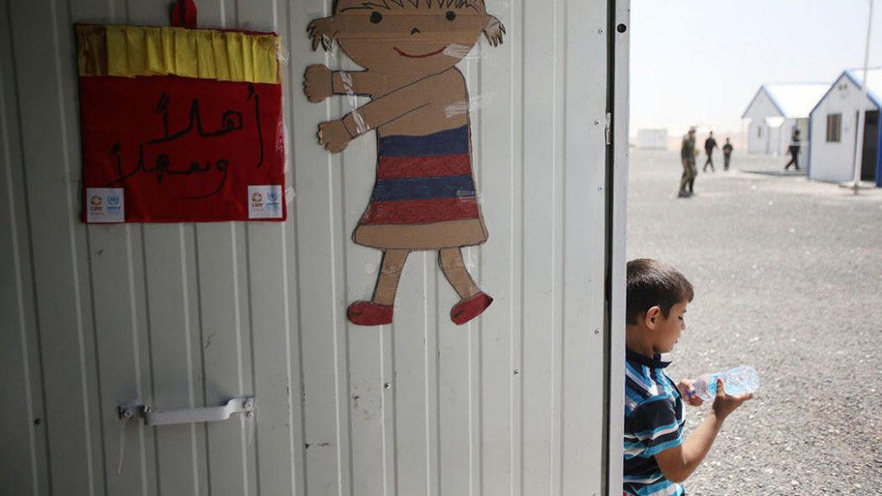 طفل سوري لاجئ في مخيم الأزرق للاجئين السوريين. (صلاح ملكاوي/ المملكة)