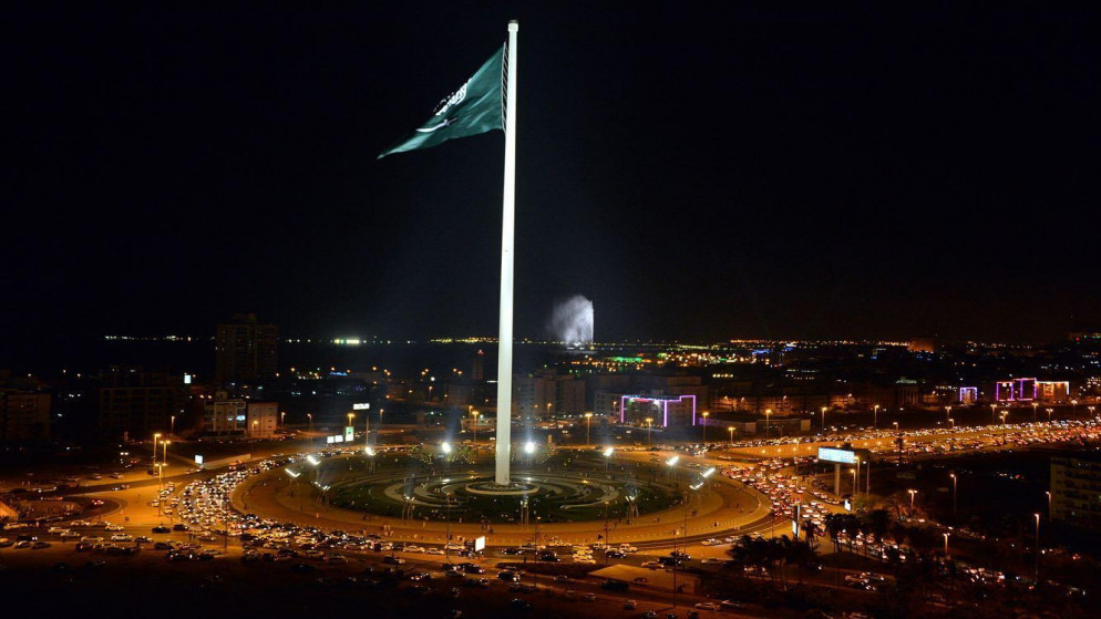 سارية العلم السعودي في مدينة جدة غربي السعودية. (واس)