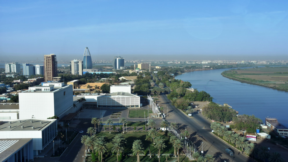 منظر جوي لنهري النيل في الخرطوم.السودان. 18 نوفمبر 2017. (shutterstock)