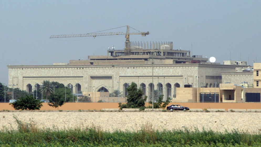 صورة التقطت في 11 أكتوبر / تشرين الأول 2007 تظهر مجمع السفارة الأمريكية في بغداد. (أ ف ب)